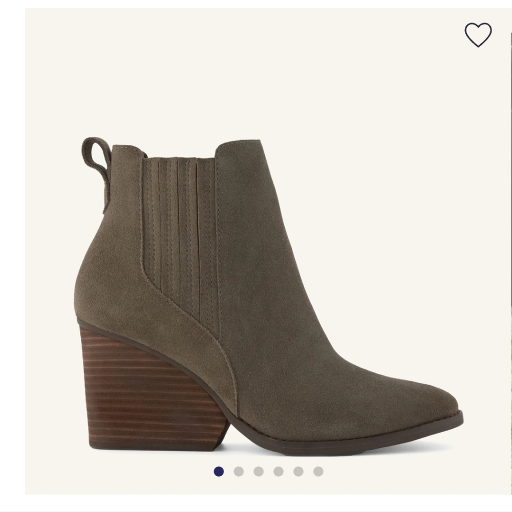 New. TOMS Ankle Boots Green Suede
